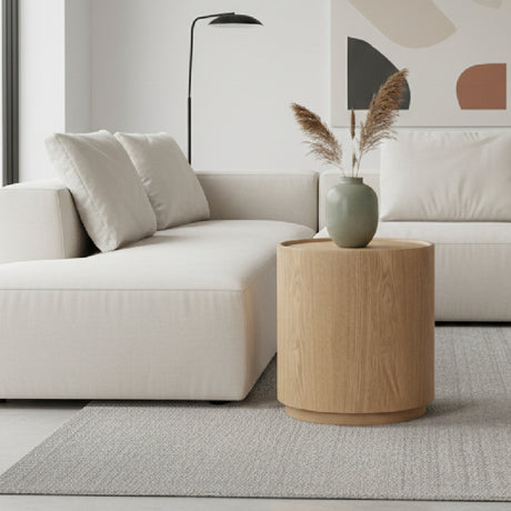   Natural Ash Round End Table | Oroa.com