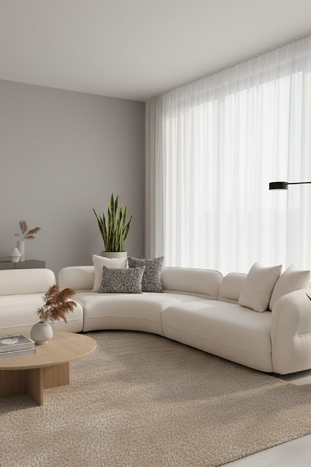 White L-Shaped Sectional Sofa | OROA Modern Drayton
