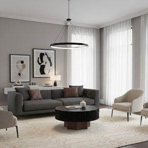 Black Mirror Round Coffee Table | OROA Modern Ingram | Oroa.com