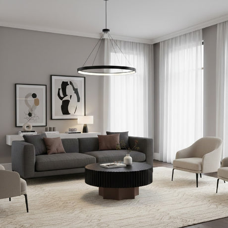 Black Mirror Round Coffee Table | OROA Modern Ingram | Oroa.com