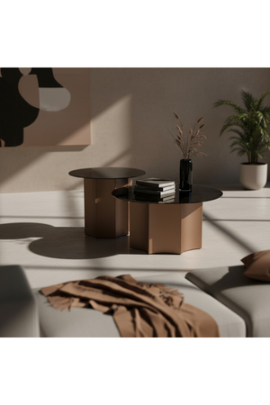 Black Glass Nesting Coffee Tables (2) | OROA Modern | Oroa.com