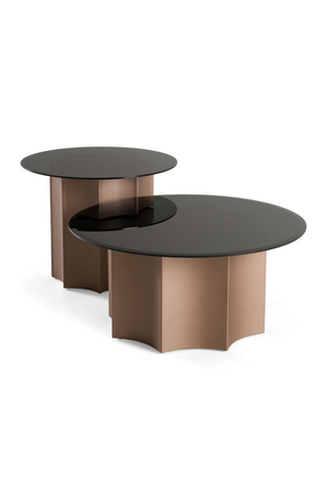 Black Glass Nesting Coffee Tables (2) | OROA Modern | Oroa.com