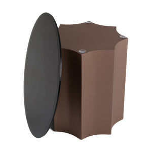   Black Mirror Round End Table | Oroa.com