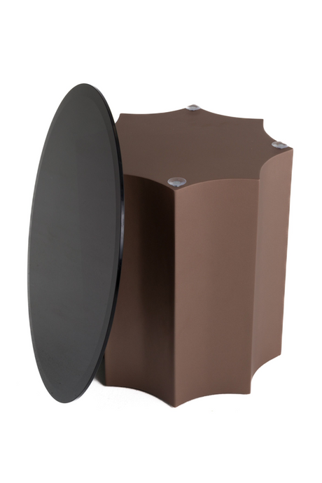 Black Mirror Round End Table | OROA Modern Ingram | Oroa.com