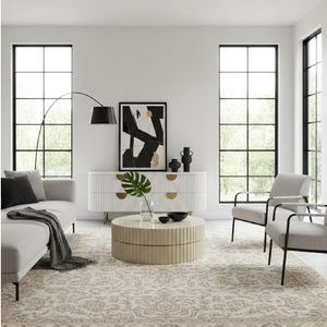 Glossy Taupe Fluted Coffee Table | OROA Modern Jacinto | Oroa.com