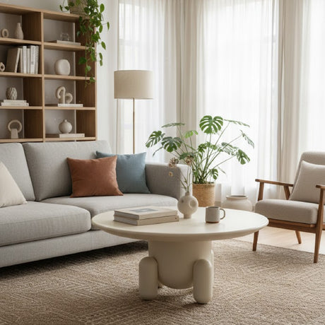   White Gloss Round Coffee Table | Oroa.com