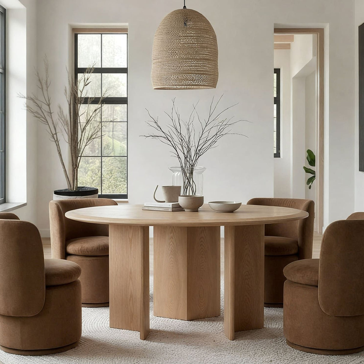   Natural Ash Round Dining Table | Oroa.com