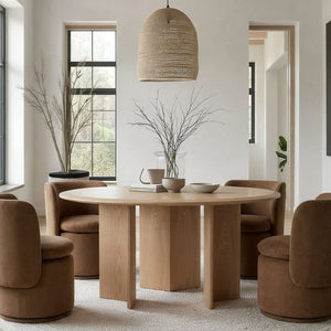   Natural Ash Round Dining Table | Oroa.com