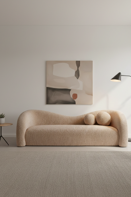 Wavy Back 4-Seater Sofa | OROA Modern Calico