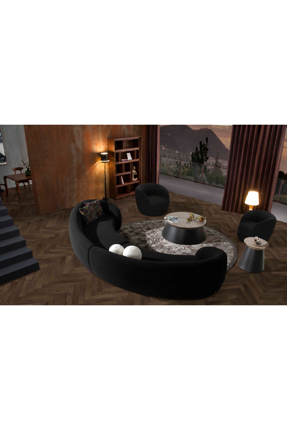 Black Rounded Accent Chair | OROA Modern Molina | Oroa.com