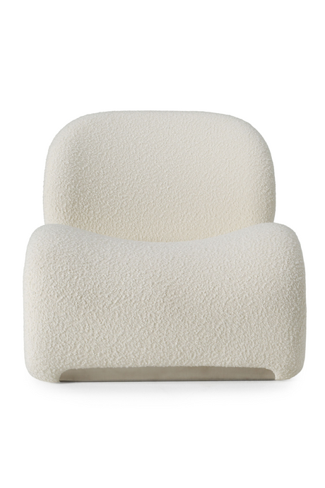 White Leatherette Curved Accent Chair | OROA Modern Donovan | Oroa.com