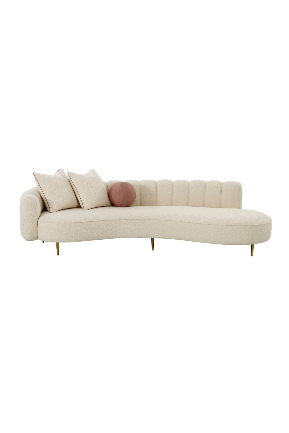 Cream Curved Chaise Lounge | OROA Modern Maverick | Oroa.com