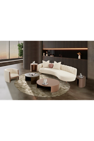 Cream Curved Chaise Lounge | OROA Modern Maverick | Oroa.com