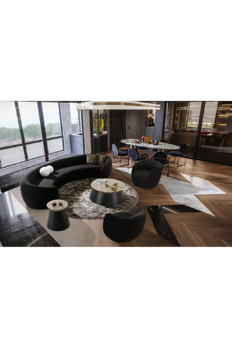 Black Curved Sectional Sofa | OROA Modern Kilmer | Oroa.com