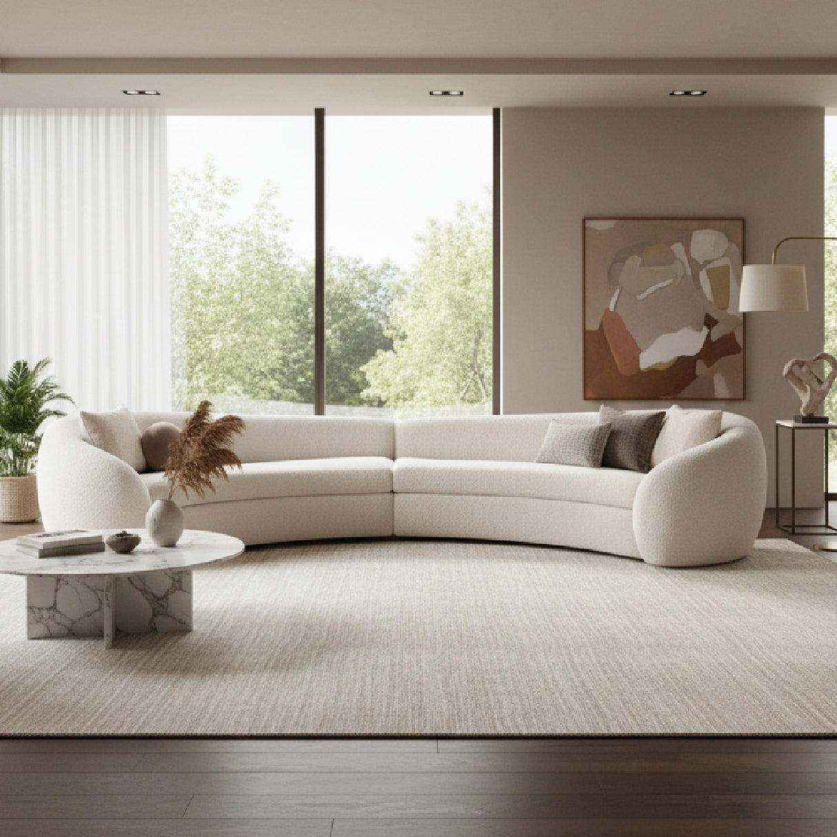   Curved White Sectional Sofa | Oroa.com