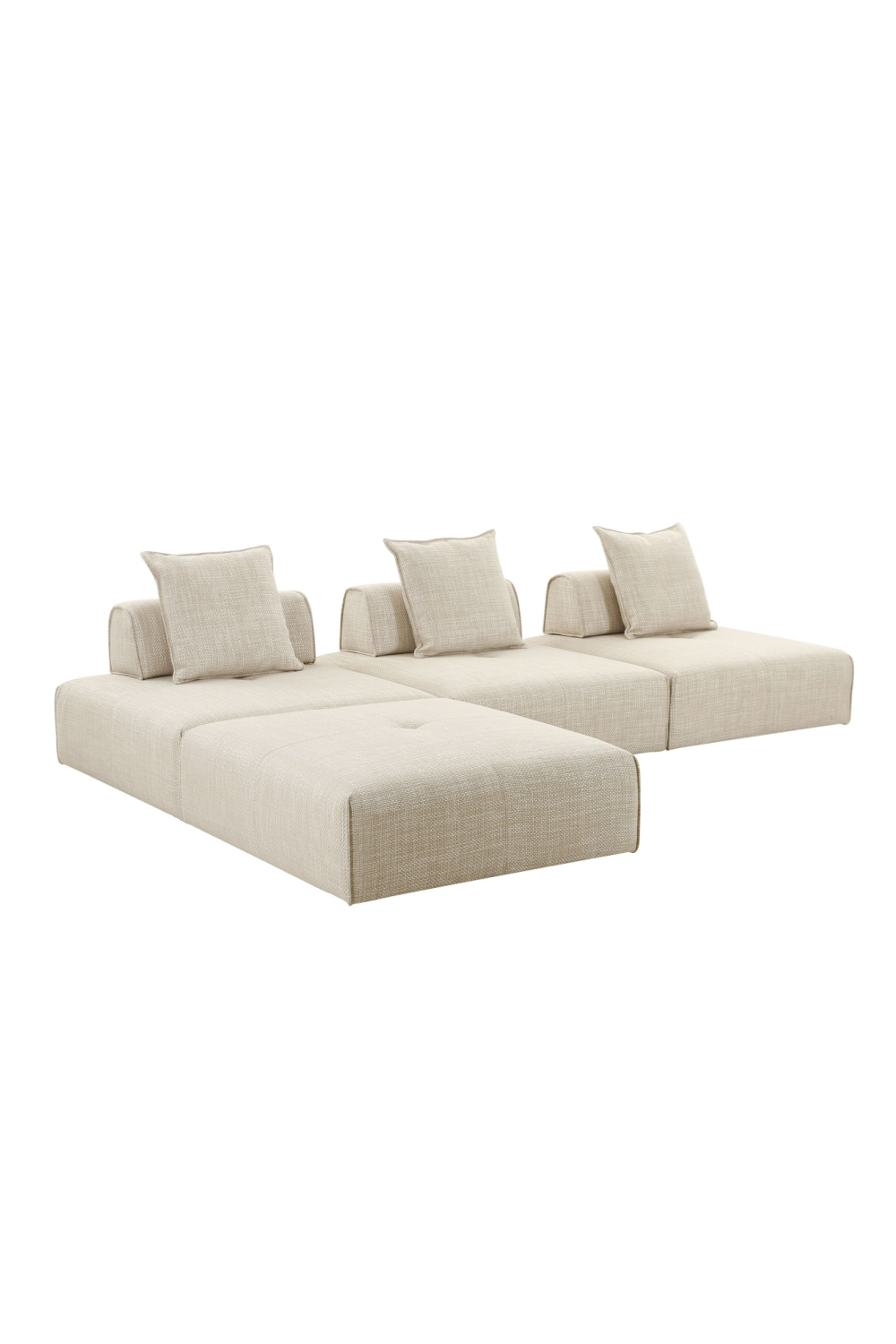 Beige Square Modular Accent Chair | OROA Modern Mondo | Oroa.com