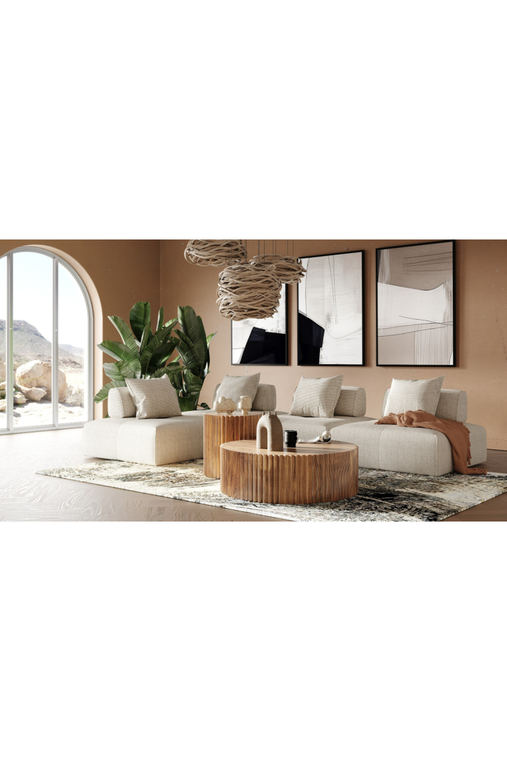 Beige Square Modular Accent Chair | OROA Modern Mondo | Oroa.com