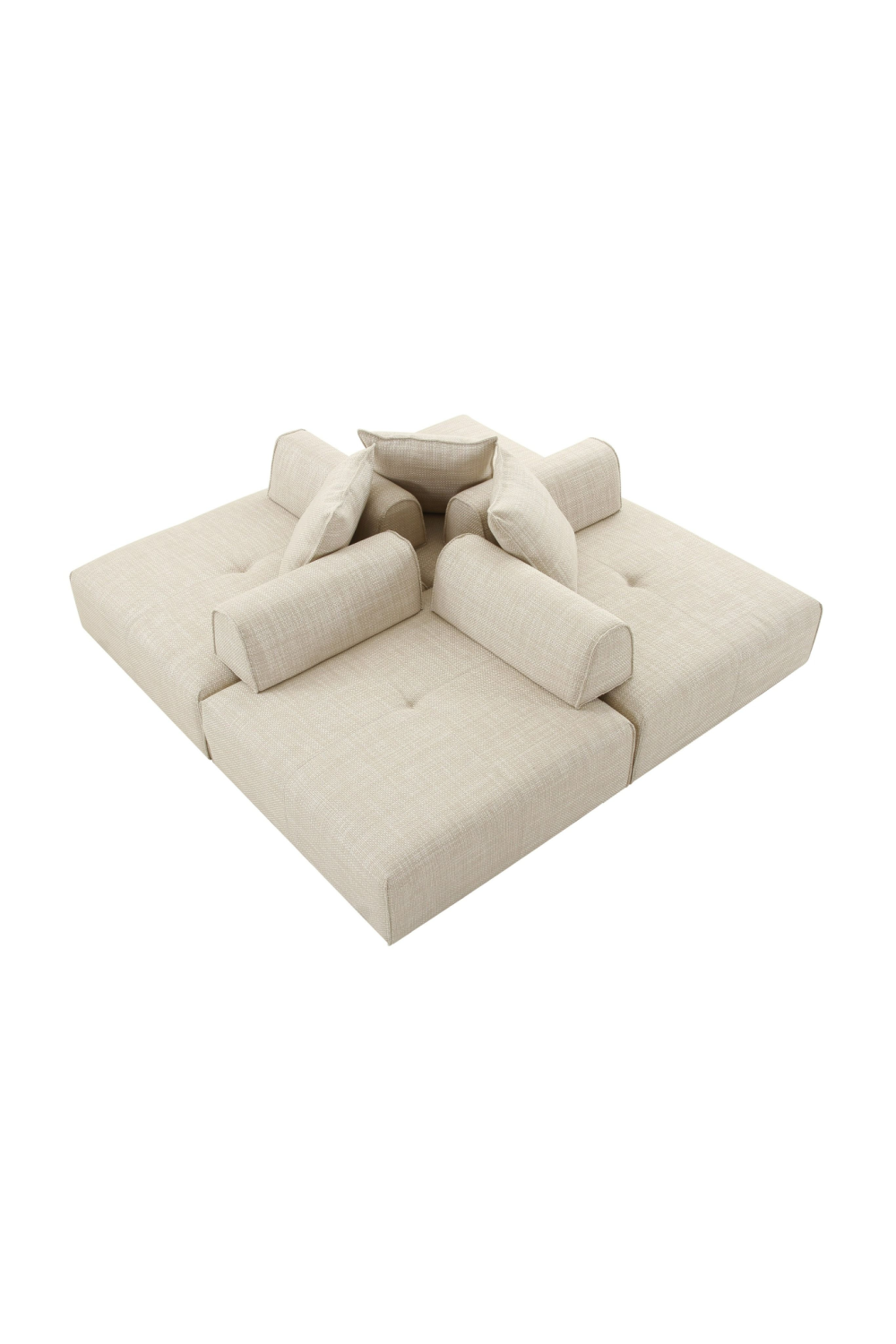 Beige Square Modular Accent Chair | OROA Modern Mondo | Oroa.com