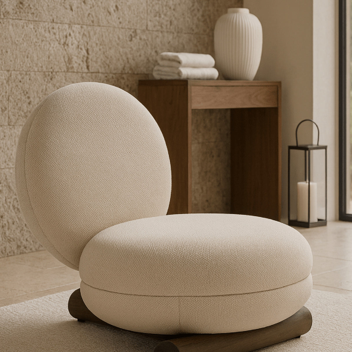White Rounded Accent Chair | OROA Modern Minto