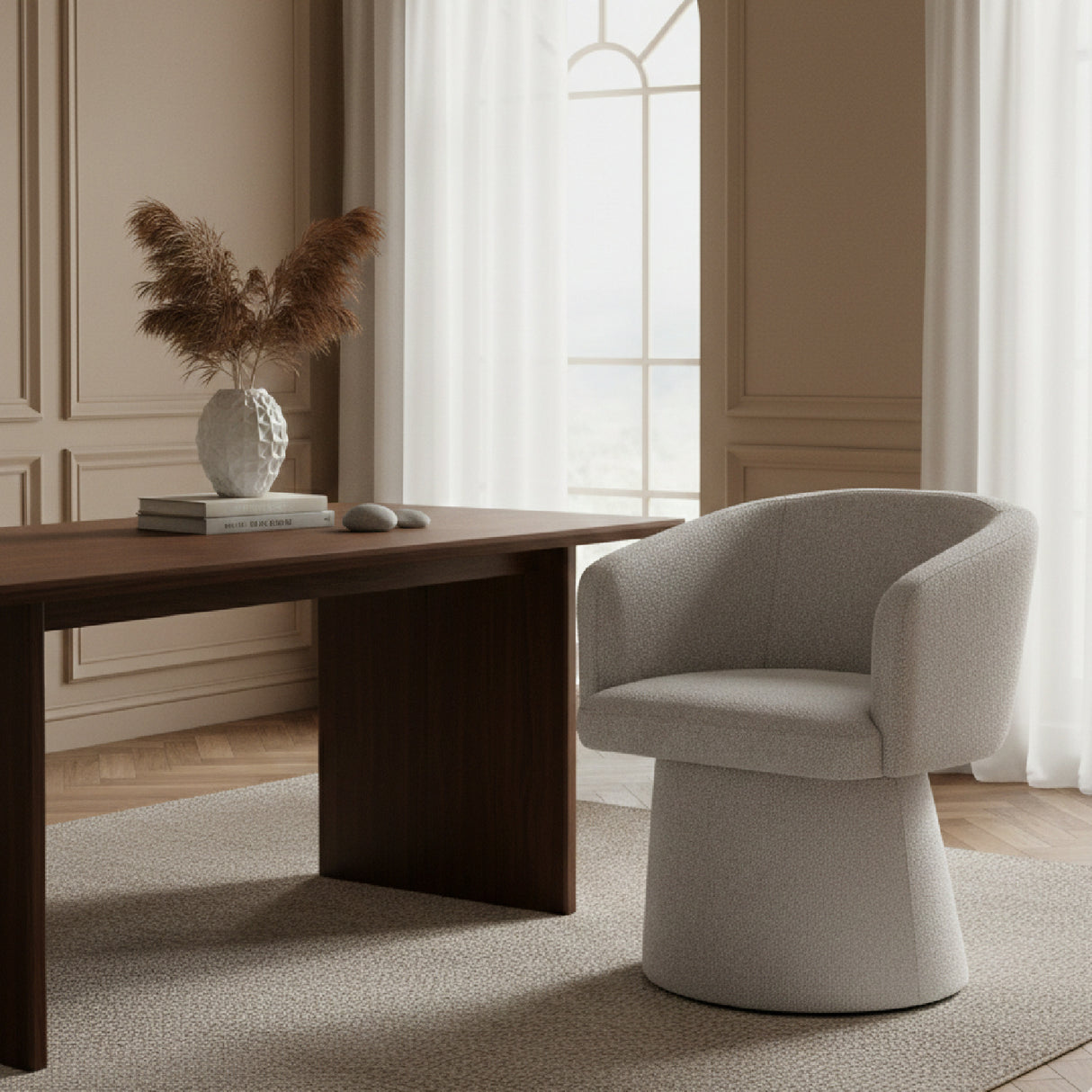   Gray Central Base Dining Chair | Oroa.com