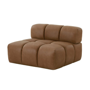   Brown Leather Armless Seat | Oroa.com