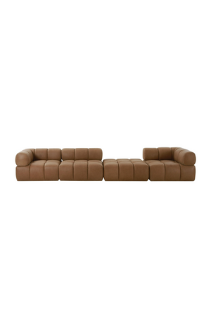 Brown Leather Modular Corner Sofa | OROA Modern Everest | Oroa.com