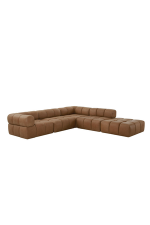 Brown Leather Modular Corner Sofa | OROA Modern Everest | Oroa.com
