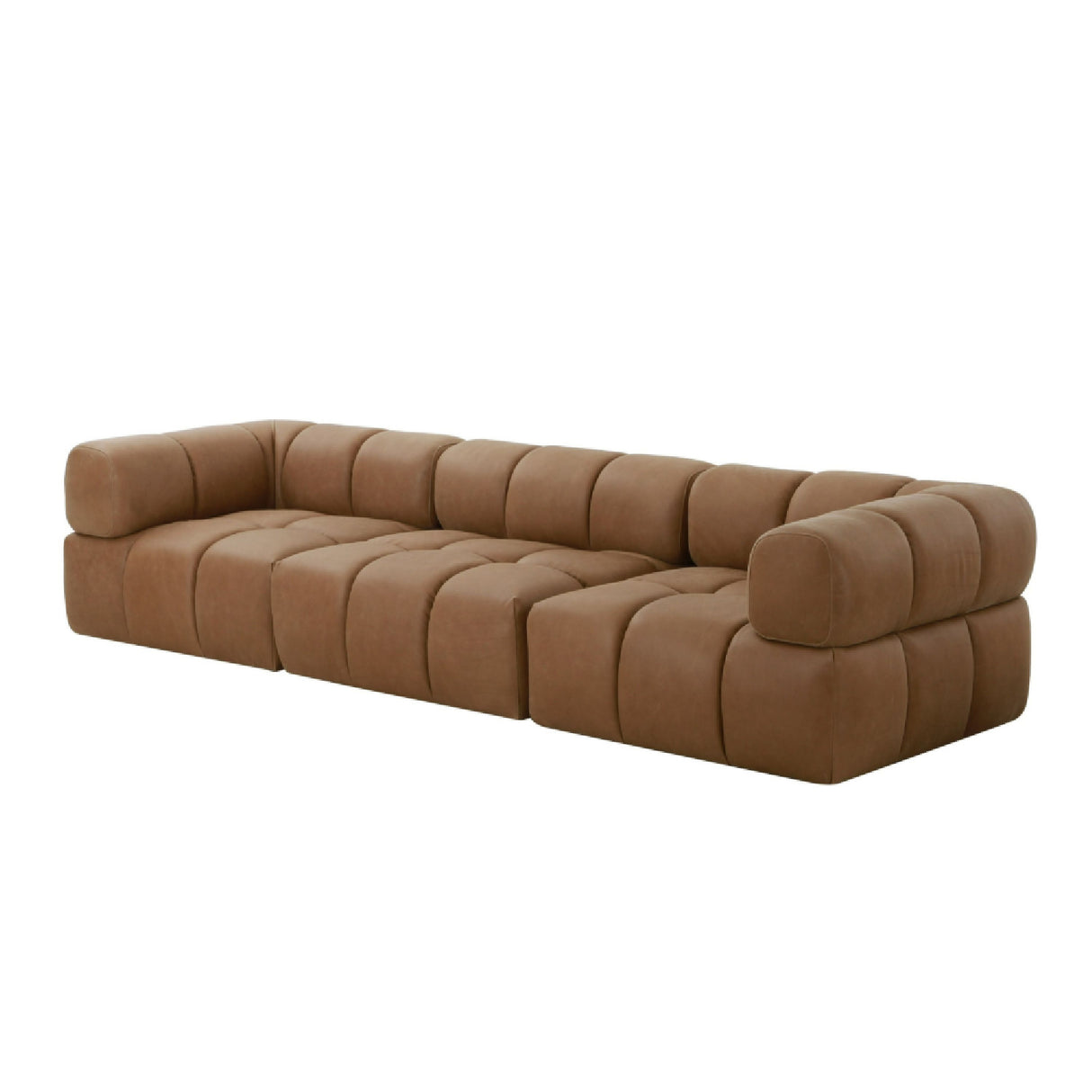   Brown Leather Modular Corner Sofa | Oroa.com
