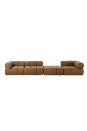 Brown Leather Square Ottoman | OROA Modern Everest | Oroa.com