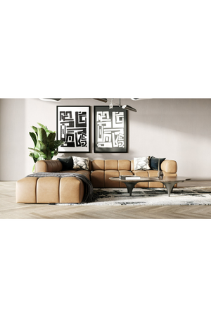 Brown Leather Square Ottoman | OROA Modern Everest | Oroa.com