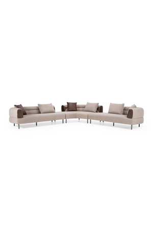 Brown Fabric Sectional Sofa | OROA Modern Plume | Oroa.com
