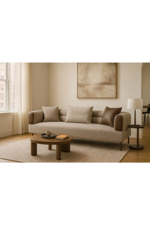 Brown Fabric Sofa | OROA Modern Plume