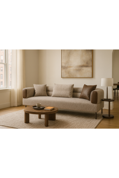Brown Fabric Sofa | OROA Modern Plume