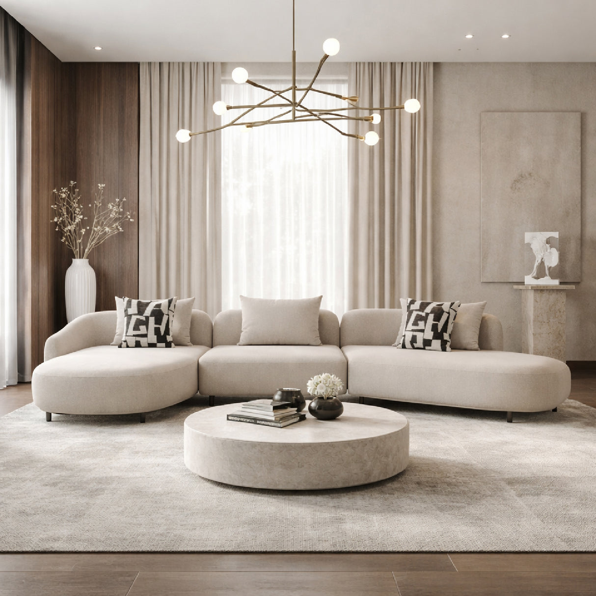   Beige Free-form Sectional Sofa | Oroa.com
