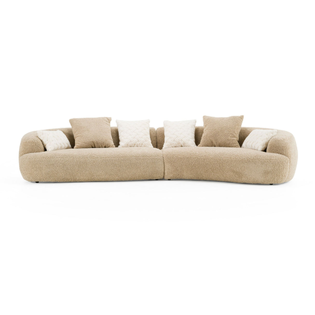   Tan Curved Sectional Sofa | Oroa.com