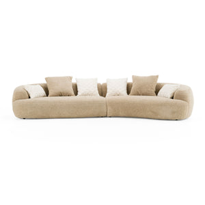   Tan Curved Sectional Sofa | Oroa.com