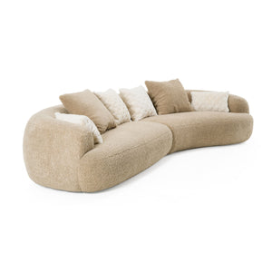   Tan Curved Sectional Sofa | Oroa.com