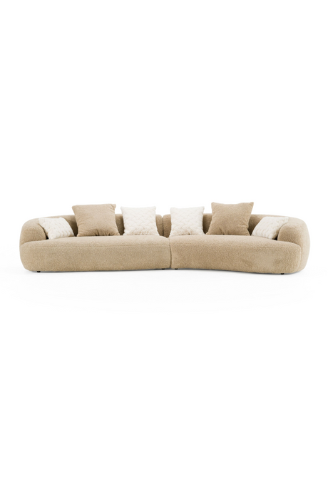 Tan Curved Sectional Sofa | OROA Modern Trevor | Oroa.com