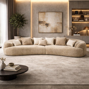   Tan Curved Sectional Sofa | Oroa.com