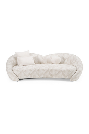 Beige Patterned Fabric Sofa | OROA Modern Gentle