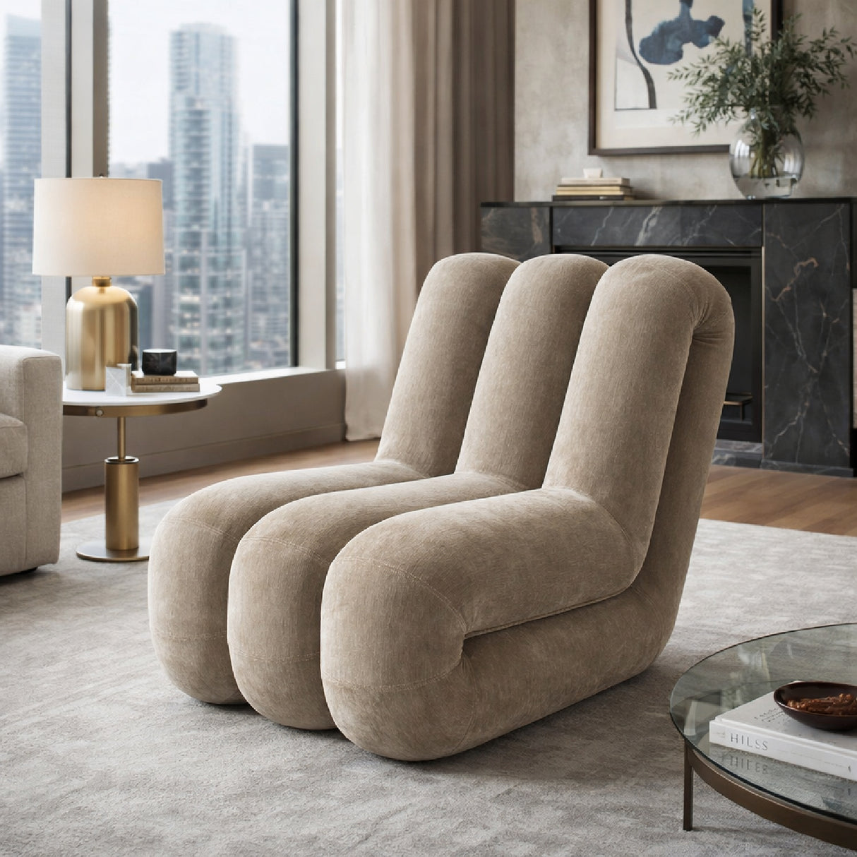   Taupe Fabric Accent Chair | Oroa.com