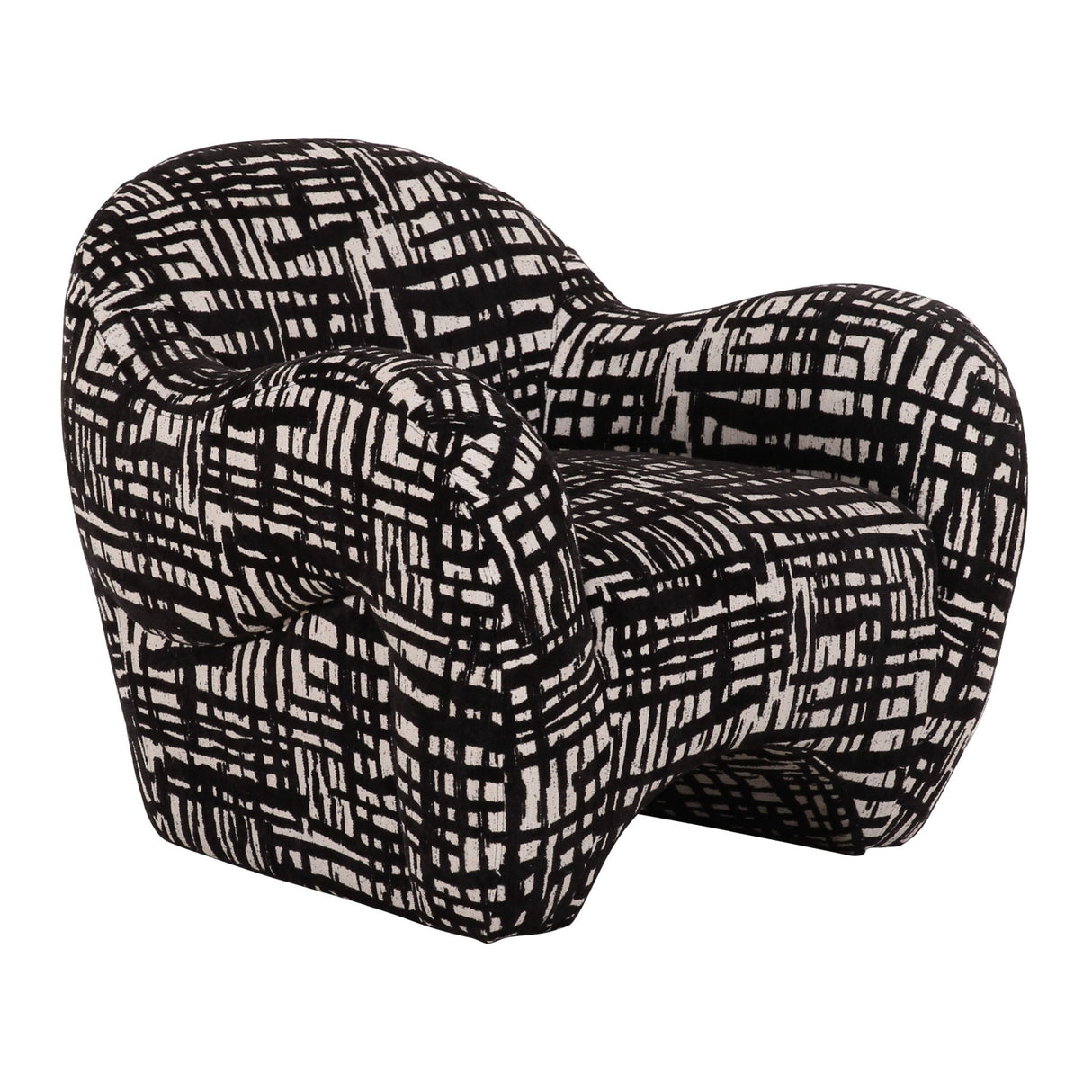   Black & Beige Patterned Accent Chair | Oroa.com
