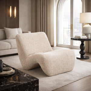   Beige Flowy Armless Accent Chair | Oroa.com
