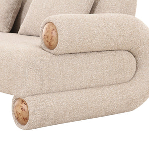   Beige Fabric Modern Loveseat | Oroa.com