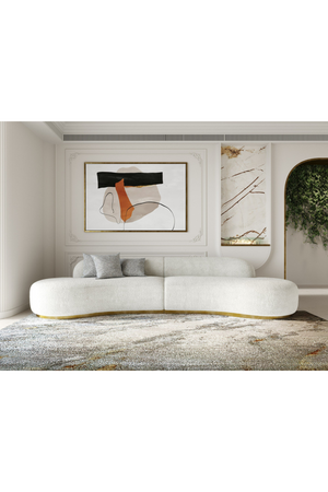 White Curved Sofa with Beige Pillows | OROA Modern Frontier | Oroa.com