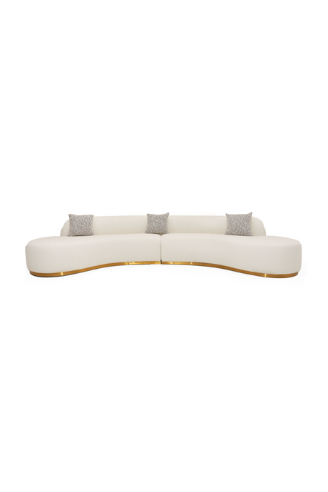 White Curved Sofa with Beige Pillows | OROA Modern Frontier | Oroa.com
