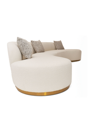 White Curved Sofa with Beige Pillows | OROA Modern Frontier | Oroa.com