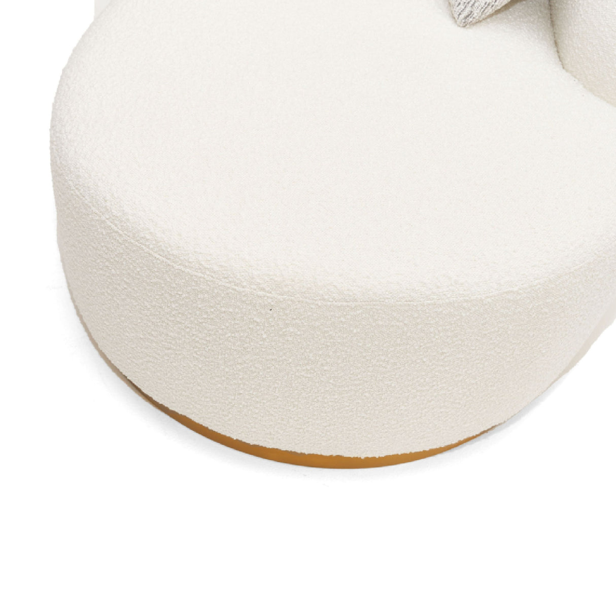   White Curved Sofa with Beige Pillows | Oroa.com
