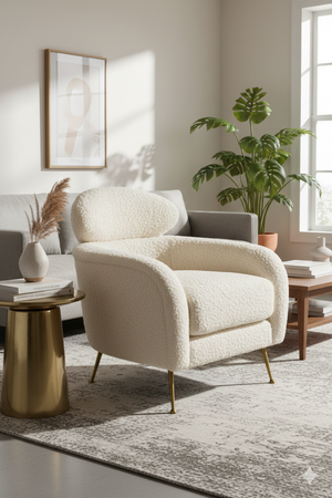 White Fur Lounge Chair | OROA Modern Altura | Oroa.com