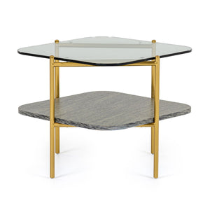   Gold-Framed Glass End Table | Oroa.com